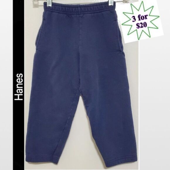 Vintage Hanes Sweatpants Boy Blue Kid Size 4/5 - Picture 1 of 10